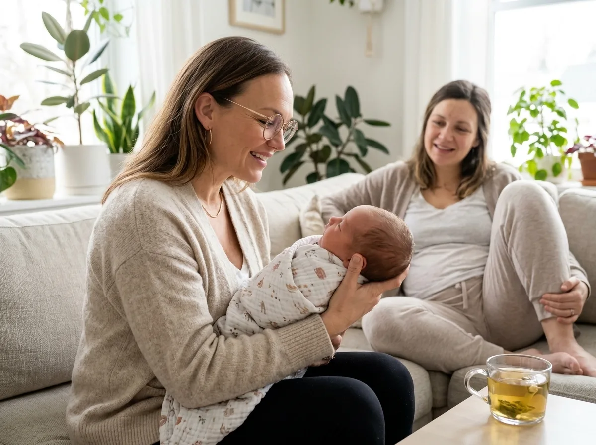 Rebecca Sullivan providing gentle postpartum soothing and newborn guidance